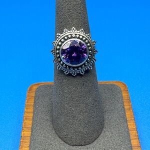 Purple Amethyst Sterling Silver Ring